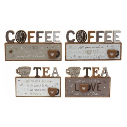 4/A Tea/coffee Word Deco, 24cm 