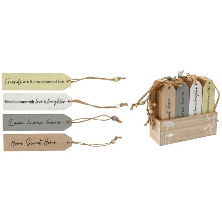 4/A Wooden Word Gift Tag Deco 