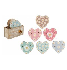 Enhance your home with our set of 6 heart coasters - perfect for adding a loving touch to any space.