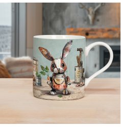 Get your caffeine fix in style with the Scrap Rabbit Mug 