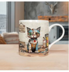 Get cozy with your feline friend while sipping from our cute Scrap Kitten Mug - a must-have for cat lovers.