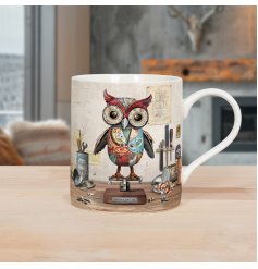 Wake up and sip your way to sustainability with our charming Scrap Owl Mug,