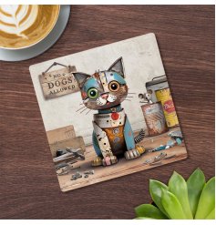 Elevate your dining experience with the purr-fect kitty coaster for a touch of whimsy to your table setting.