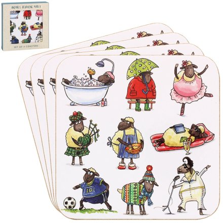 Set of 4 Sheep Coasters
