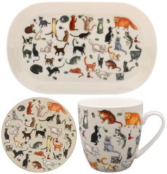 Paw-sitively charming and functional, the Kitty Cats Mug Coaster Tray is the meow-velous addition to your home deco