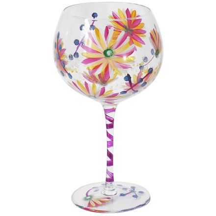 22cm Summer Daisies Gin Glass