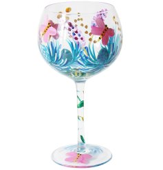 Elevate your gin-drinking game with Thistles & Butterflies Gin Glass.