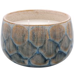 Indulge in the soothing scent and unique beauty of our Green Ceramic Reactive Glaze Candle 