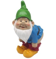 add some naughty fun to your garden with this quirky gnome 