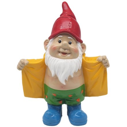 Naughty Gnome With Coat, 24cm 