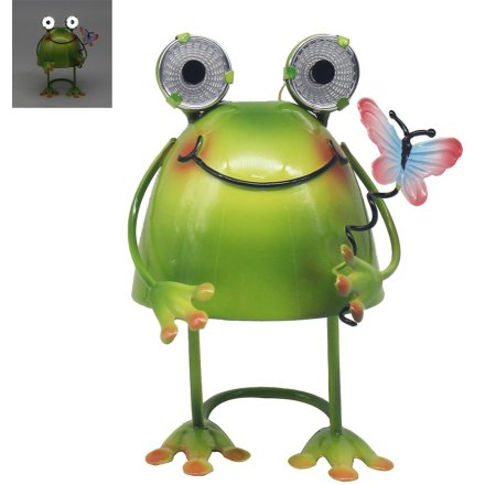 Standing Bright Eyed Solar Garden Frog