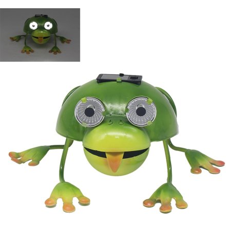 Solar Led Bright Eyes Green Frog 
