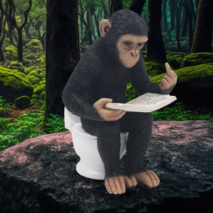 Discover our mischievous and intelligent Black Polyresin Monkey with Book - perfect for every bookworm and monkey lover