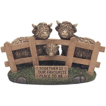 Highland Cow Together Family Deco