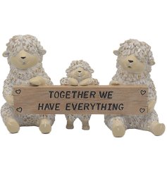 Elevate your home decor with this cute family sheep ornament 