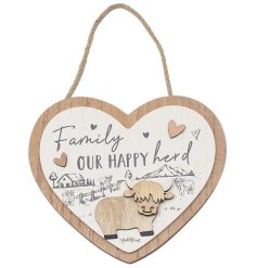 Add a unique touch of rural charm with our Happy Herd Highland Cow Plaque. Perfect for any home. 