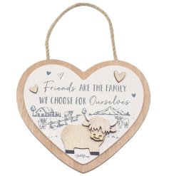 Charm your home with our Friends Are The Family We Choose For Ourselves Highland Cow Plaque 