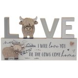 Add a touch of love to your home with our rustic I Love You Til The Cows Come Home Highland Cow Plaque 