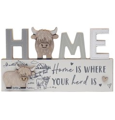 Infuse your home with rural appeal using our Highland Cow Plaque - a perfect reminder that home is where your herd is.