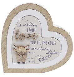 Discover the allure of the Scottish Highlands with our Highland Cow 3d Heart - a lovely symbol of love and admiration.