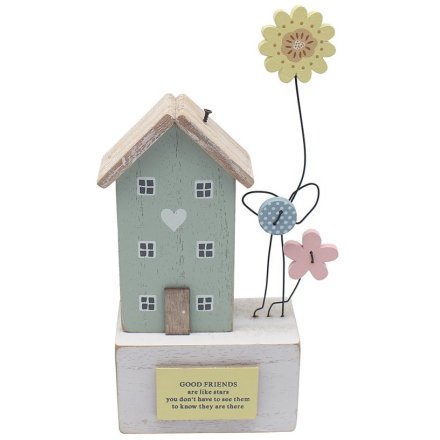 Wooden House Friends Plaque, 17cm 