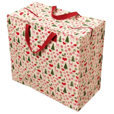 Add festive charm to your storage with our jumbo bag featuring colorful Christmas designs.