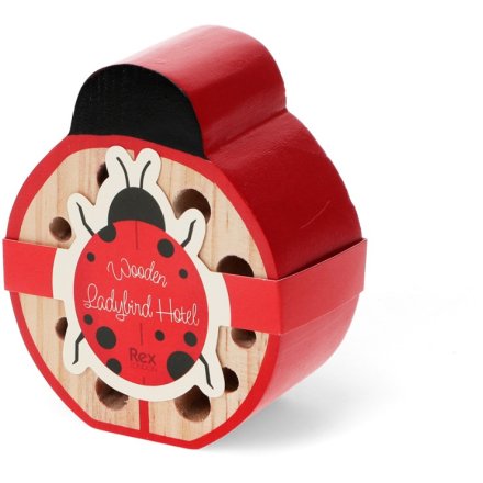 From the popular Rex international, a wooden bug hotel in the shape of a ladybird. 