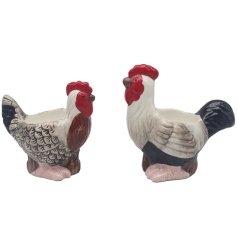 Elevate your breakfast game with our charming Cockerel And Hen Egg Cup set 