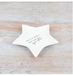 Add a touch of whimsy and motivation to your space with our Star Trinket Dish -