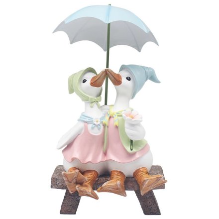 Rainy Day Duck Kisses Ornament 