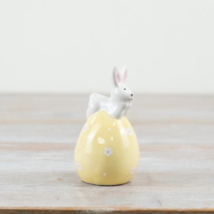 Rabbit on Egg Ornament, 10.3cm 