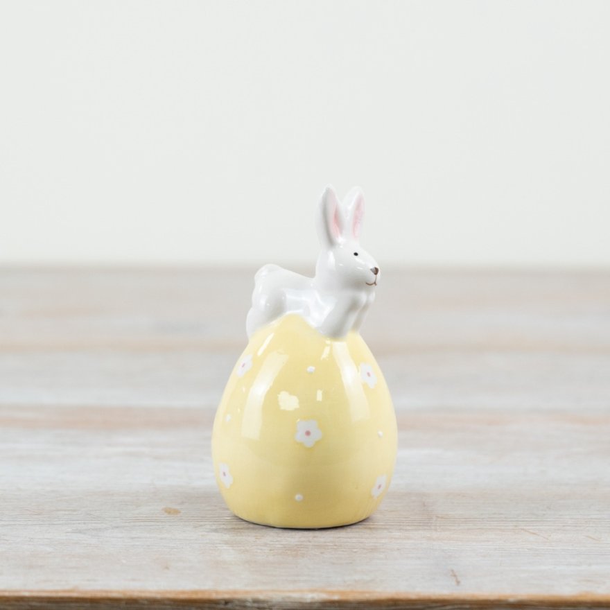 Easter Ornament: Rabbit on Egg, 10.3cm