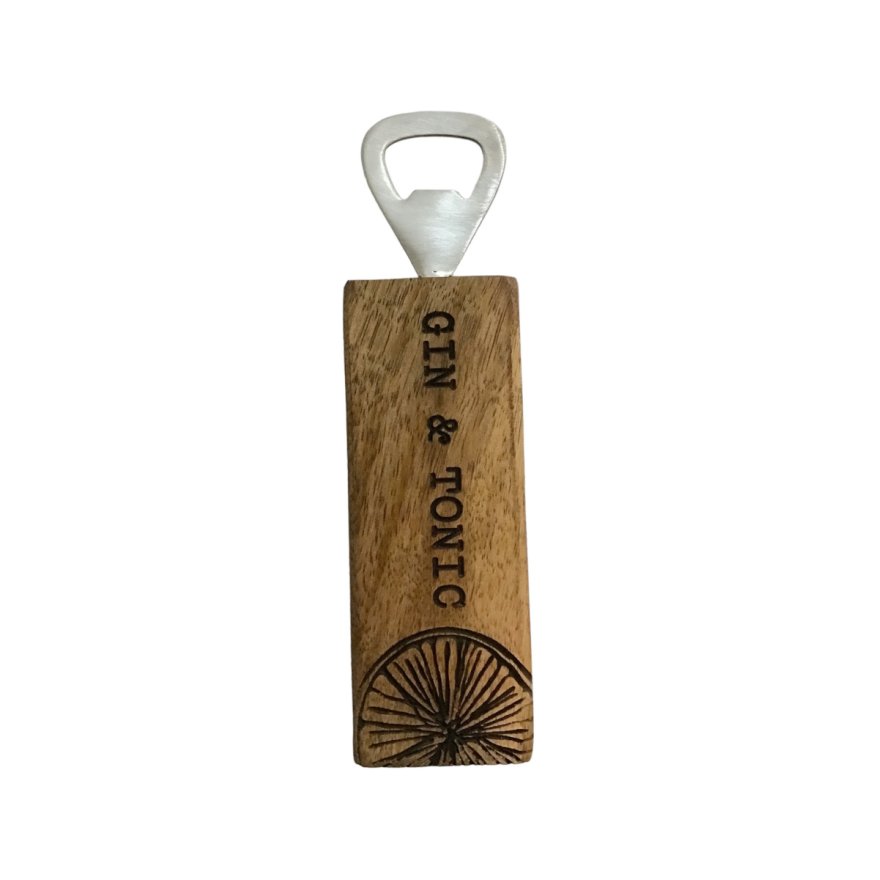 Wooden Gin & Tonic Bottle Opener, 16cm 