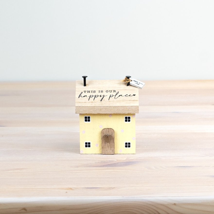 Happy Place House Yellow, 8.5cm 