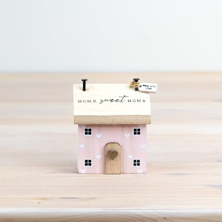 Pink Home Sweet Home House, 8.5cm 
