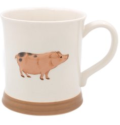 Add some whimsy to your mornings with this charming pig mug