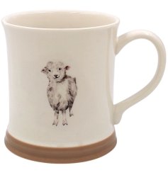 Infuse some rustic charm into your morning routine with this adorable mug featuring a sheep design.