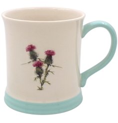 stylish thistle design coffee mug