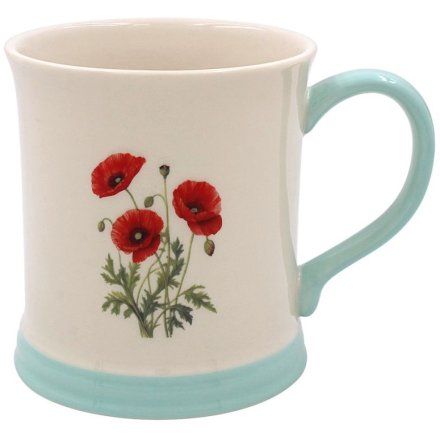 Embossed Poppy Mug, 13cm 