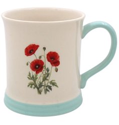 sip your morning drink in style with this poppy mug 