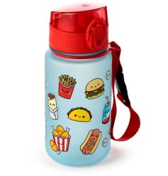 A pop top children's drinks bottle, part of the Foodiemals range.