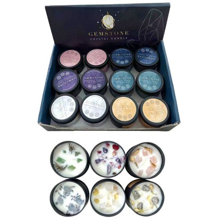 Gemstone Crystal Soy Wax Candle Tin