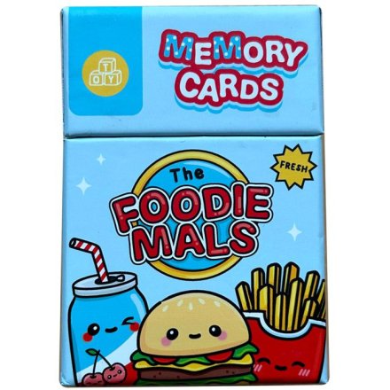 A fun memory card game containing 26 cards each illustrated with animated fast food image, part of the Foodiemals range