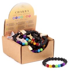 Handcrafted lava rock bracelet embellished with gemstones, perfect for adding a touch of uniqueness to your outfit.