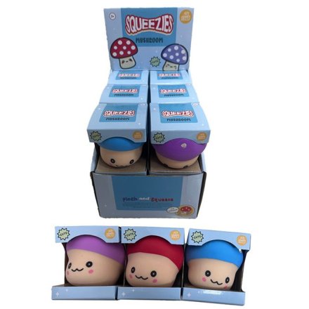 2A Squeezable Mushroom Stress Toy, 7.5cm 
