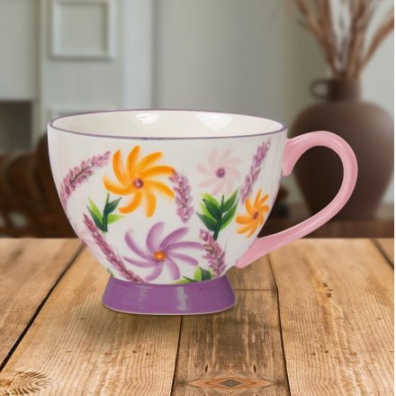 Sunflower Footed Mug, 15cm 