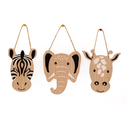 3/A Wooden Animal Hanging Deco, 21cm 