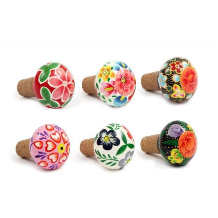  12/A Floral Bottle Stopper, 6.5cm 