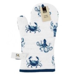 stunning sealife pattern single double oven glove