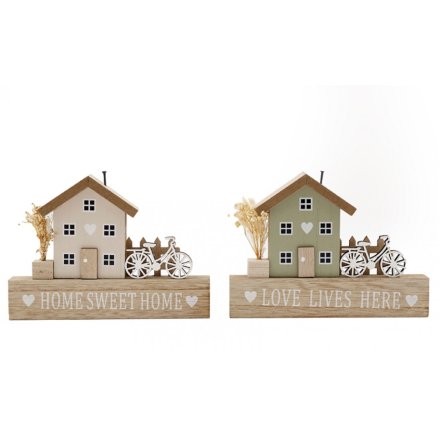 Wooden House Bike Decor, 2/A 18cm